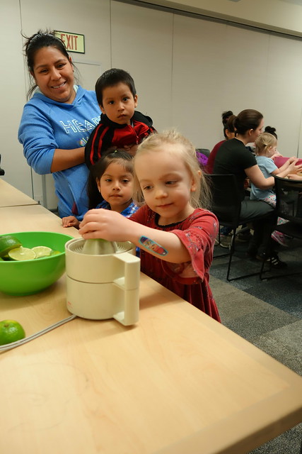 young kids at MEA Preschool Storytime with Chef Lily