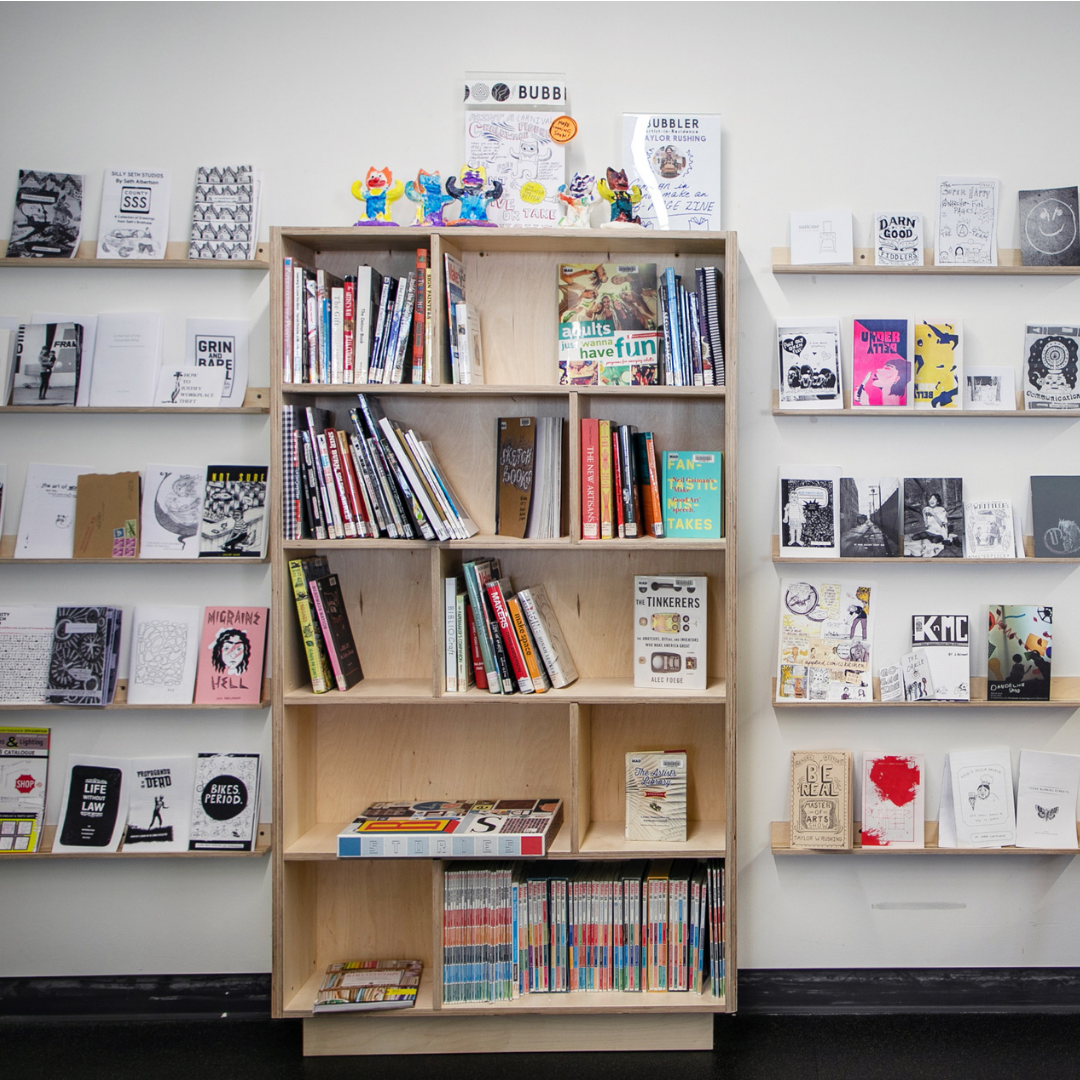 Zine bookshelf