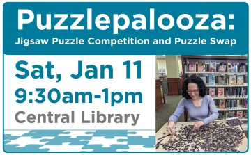 Puzzlepalooza puzzle competition and puzzle swap at Central Library on January 11 2025 9am - 1pm 